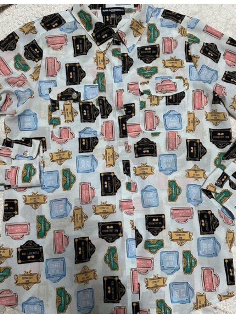 Karl Lagerfeld Multicolor Graphic Button Down Shirt